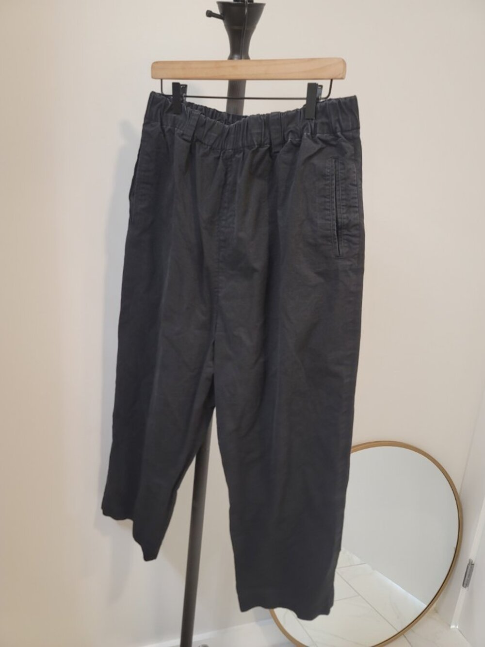 7115 by Szeki Pants Trouser  Size XL Black Wide Leg